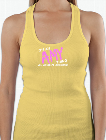 It's an Amy Thing Racerback Violet Yellow